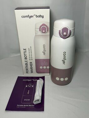 Comfyer Baby Portable Bottle Warmer Model BW01 340ml Wireless Travel Steel NIB